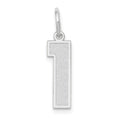 14kw Medium Satin Number 1 Charm, 16.13 x 5.04 mm