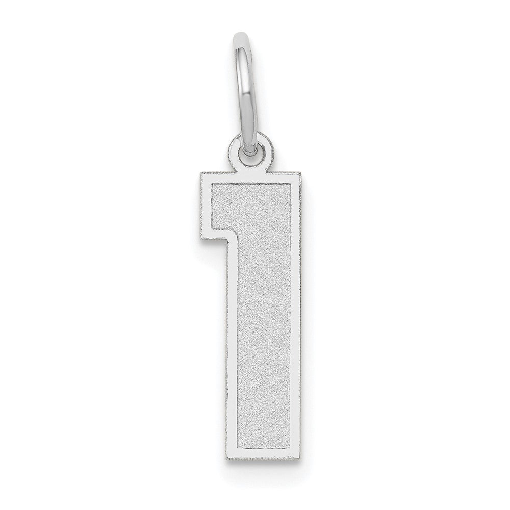 14kw Medium Satin Number 1 Charm, 16.13 x 5.04 mm