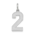 14kw Medium Satin Number 2 Charm, 16.13 x 8.21 mm