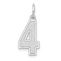 14kw Medium Satin Number 4 Charm, 16.13 x 8.21 mm