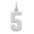 14kw Medium Satin Number 5 Charm, 16.13 x 8.15 mm