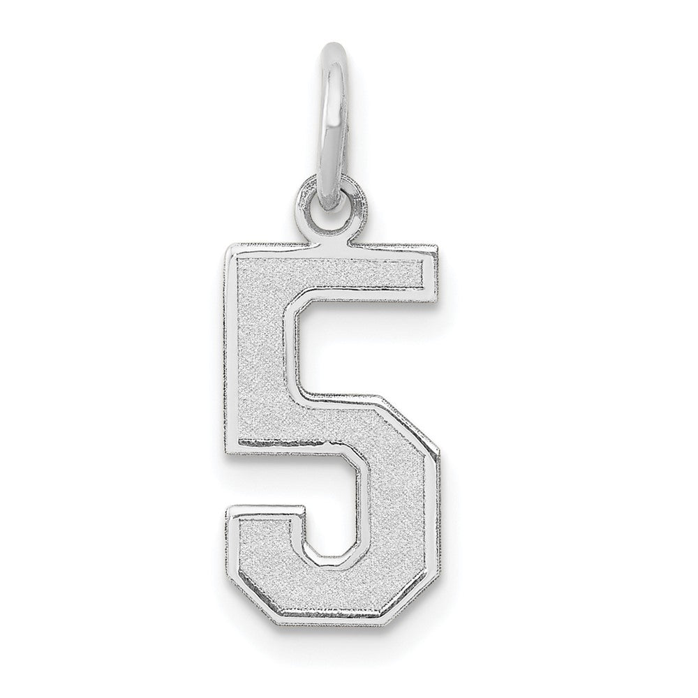 14kw Medium Satin Number 5 Charm, 16.13 x 8.15 mm