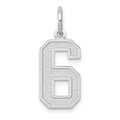 14kw Medium Satin Number 6 Charm, 16.13 x 8.19 mm