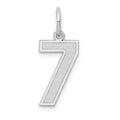 14kw Medium Satin Number 7 Charm, 16.13 x 8.2 mm