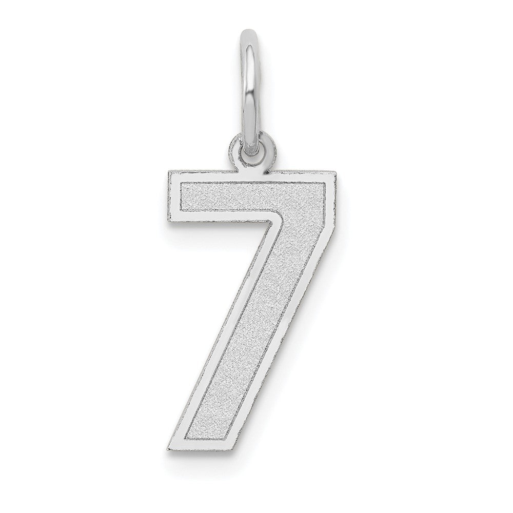 14kw Medium Satin Number 7 Charm, 16.13 x 8.2 mm