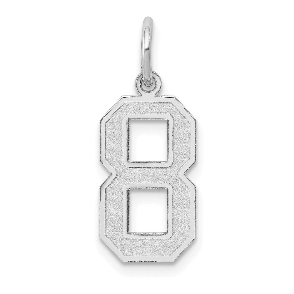14kw Medium Satin Number 8 Charm, 16.13 x 8.16 mm