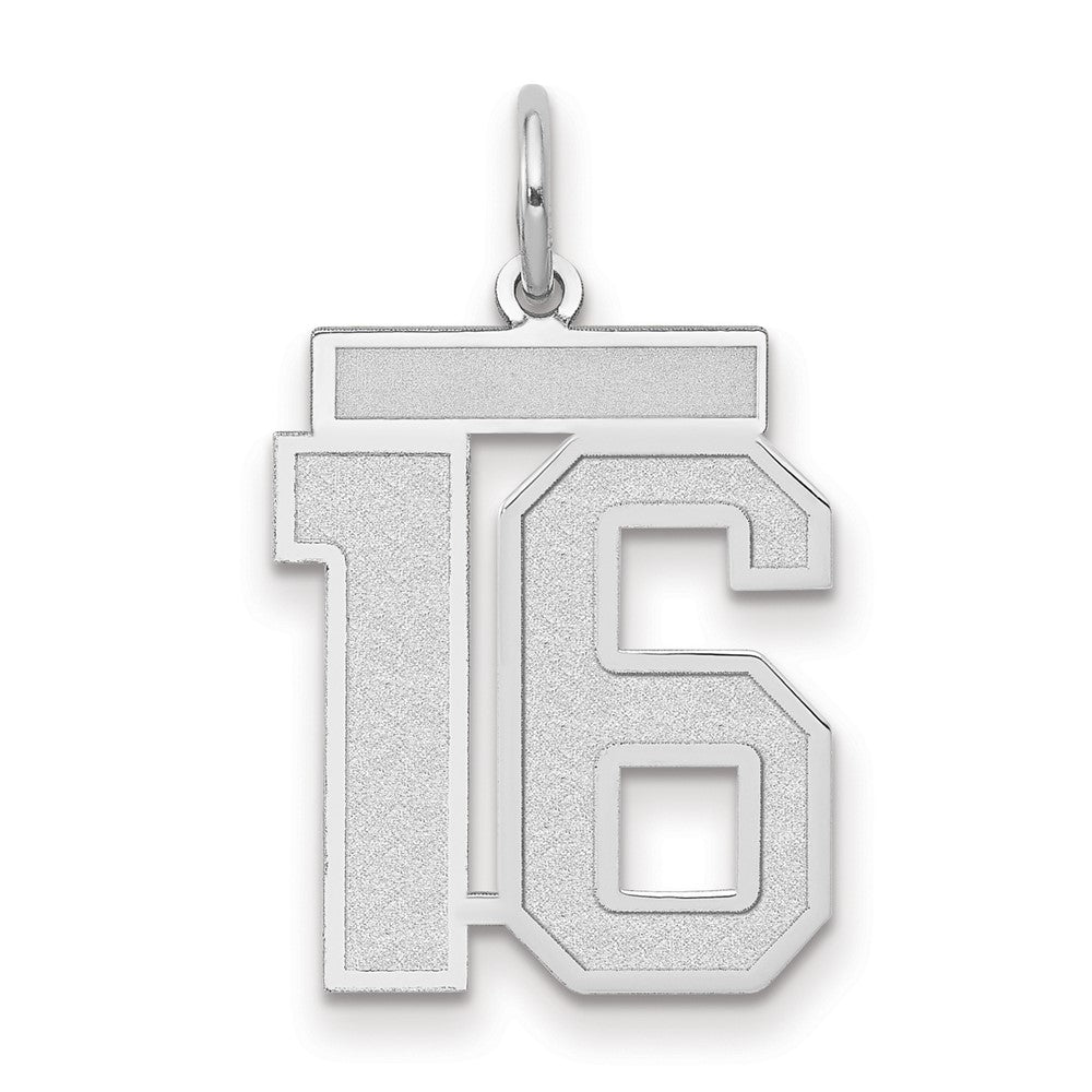 14kw Medium Satin Number 16 Charm