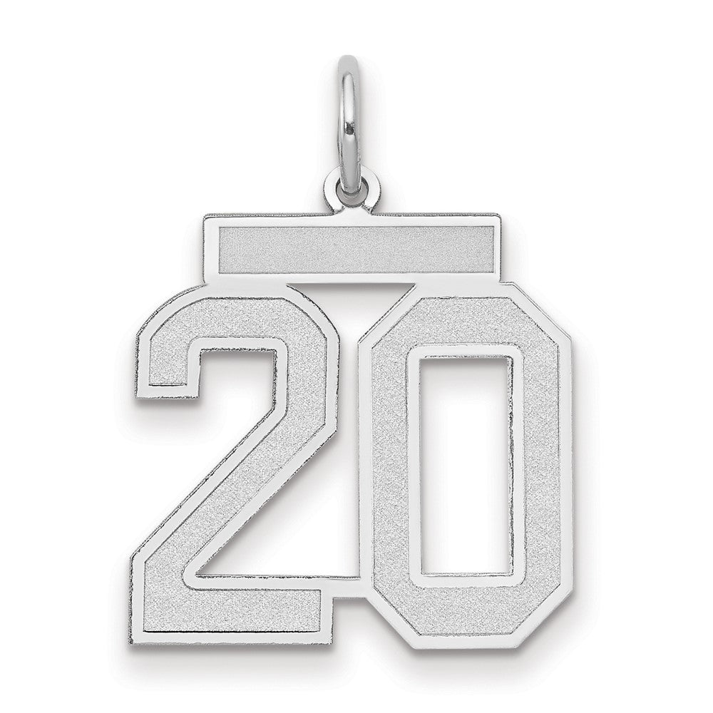 14kw Medium Satin Number 20 Charm