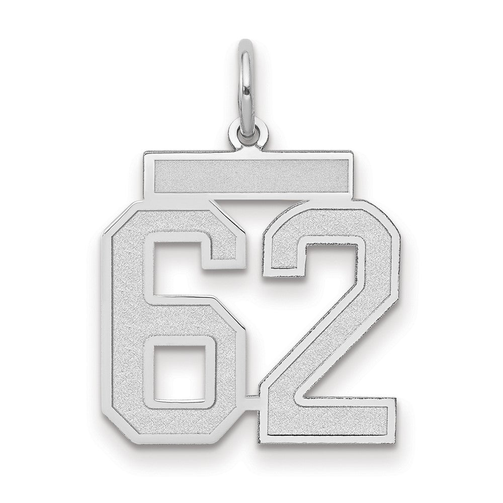 14kw Medium Satin Number 62 Charm