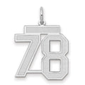 14kw Medium Satin Number 78 Charm