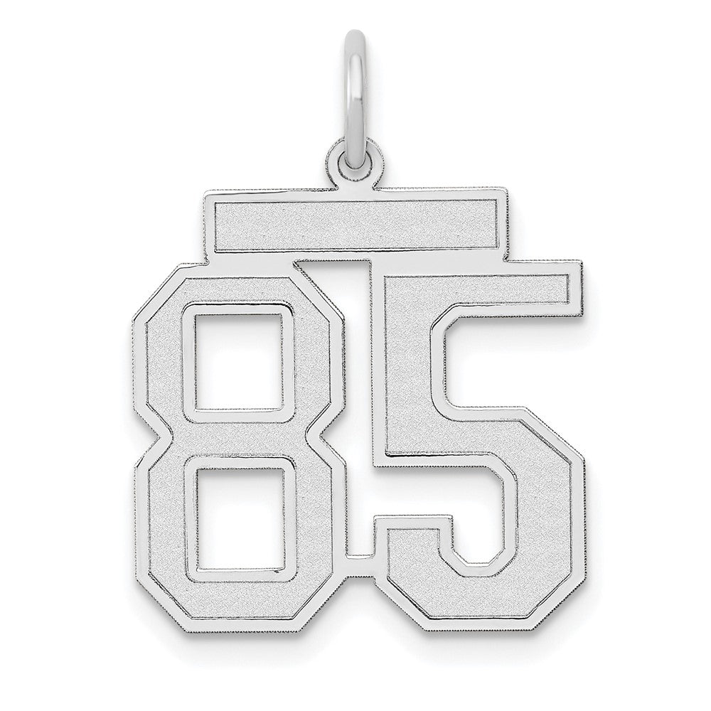 14kw Medium Satin Number 85 Charm, 18.8 x 17.2 mm