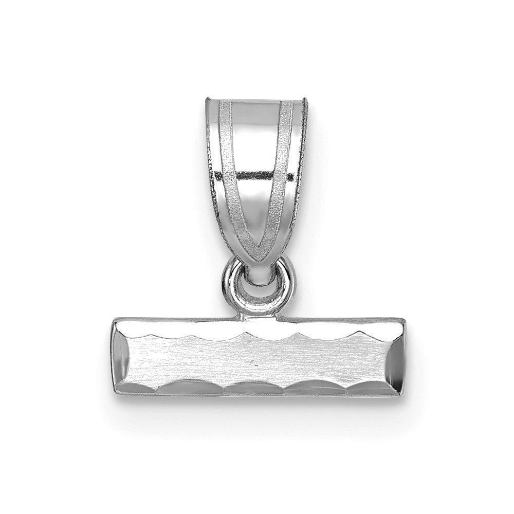 14kw Small Brushed Diamond-cut Number Top Charm, 6.42 x 11.44 mm