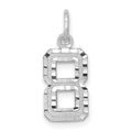 14kw Small Brushed Diamond-cut Number 8 Charm, 15.43 x 8.14 mm
