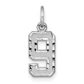 14kw Small Brushed Diamond-cut Number 9 Charm, 15.63 x 7.97 mm