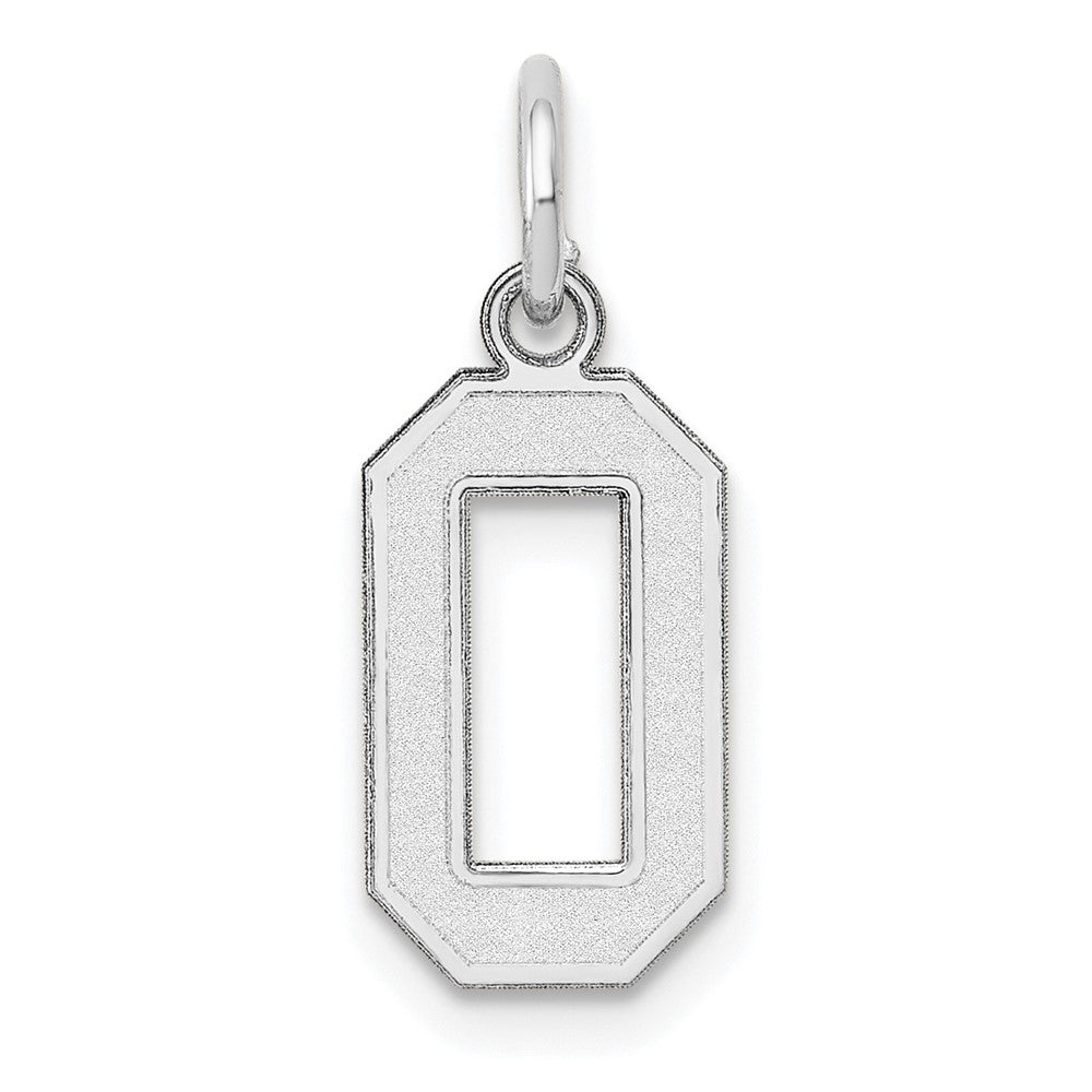 14kw Small Satin Number 0 Charm, 14.34 x 7.11 mm