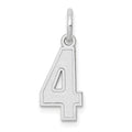14kw Small Satin Number 4 Charm, 14.34 x 7.11 mm