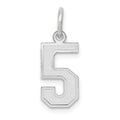 14kw Small Satin Number 5 Charm, 14.5 x 7.09 mm