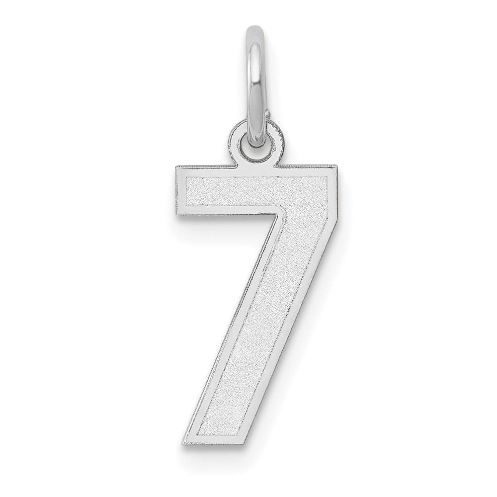 14kw Small Satin Number 7 Charm, 14.32 x 7.1 mm