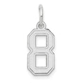 14kw Small Satin Number 8 Charm, 14.24 x 7.11 mm