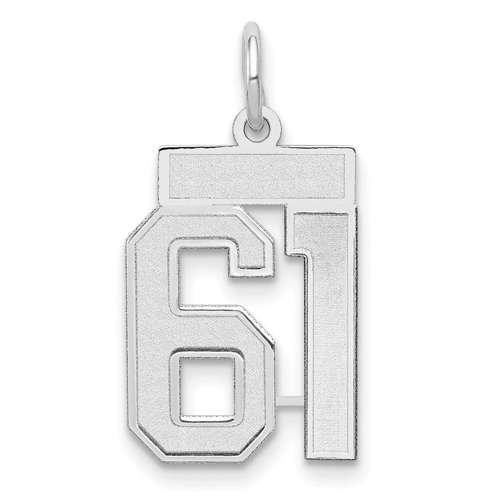 14kw Small Satin Number 61 Charm
