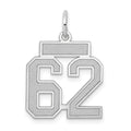 14kw Small Satin Number 62 Charm
