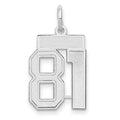 14kw Small Satin Number 81 Charm