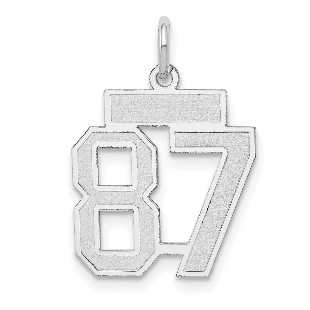 14kw Small Satin Number 87 Charm, 17.29 x 15.23 mm