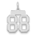 14kw Small Satin Number 88 Charm, 15 mm