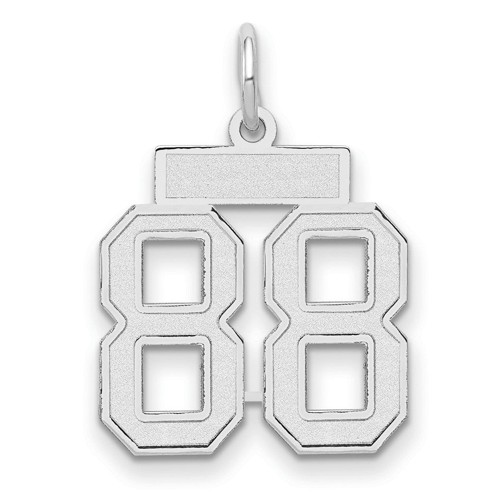 14kw Small Satin Number 88 Charm, 15 mm