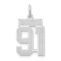 14kw Small Satin Number 91 Charm