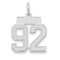 14kw Small Satin Number 92 Charm