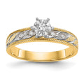 14k and Rhodium AA Quality 1/10 carat Diamond Trio Complete Engagement Ring, 0.09 ct, Size 6, 2.61 g - ID5S9X8281AA-E8L7