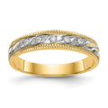 14k and Rhodium AA Quality 1/20 carat Diamond Trio Ladies Complete Wedding Band, 0.05 ct, Size 6, 2.61 g - ID5S9X8281AA-L8L7