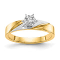 14k and Rhodium AA Quality 1/15 carat Diamond Trio Complete Engagement Ring, 0.07 ct, Size 6, 2.98 g