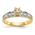 14k and Rhodium AA Quality 1/10 carat Diamond Trio Complete Engagement Ring, 0.09 ct, Size 6, 2.61 g - ID5S9X8311AA-E8L7