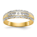 14k and Rhodium AA Quality 1/20 carat Diamond Trio Mens Complete Wedding Band, 0.05 ct, Size 10, 4.38 g - ID5S9X8311AA-G8L7