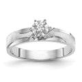 14k White Gold AA Quality 1/20 carat Diamond Trio Complete Engagement Ring, 0.05 ct, Size 6, 2.61 g - ID5S9X8319AA-E8L7