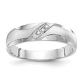 14k White Gold AA Quality 1/20 carat Diamond Trio Mens Complete Wedding Band, 0.04 ct, Size 10