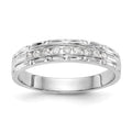14k White Gold AA Quality 1/10 carat Diamond Trio Ladies Complete Wedding Band, 0.09 ct, Size 6