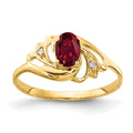 14k 6x4mm Oval Lab-Created Ruby and VS Diamond Ring, 0.614 ct