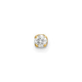 14k 1/15 carat Single Stud AA Diamond Earring, 0.079 ct, 4 x 3 mm