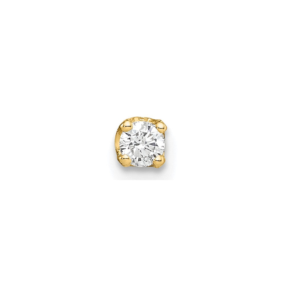 14k 1/8 carat Single Stud AA Diamond Earring, 0.128 ct, 5 x 3 mm