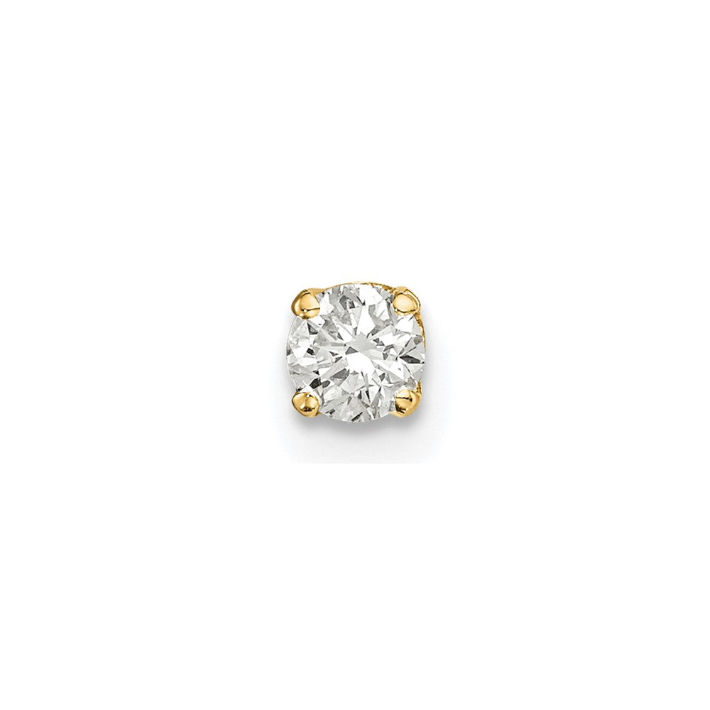 14k 1/6 carat Single Stud AA Diamond Earring, 0.17 ct, 5 x 4 mm