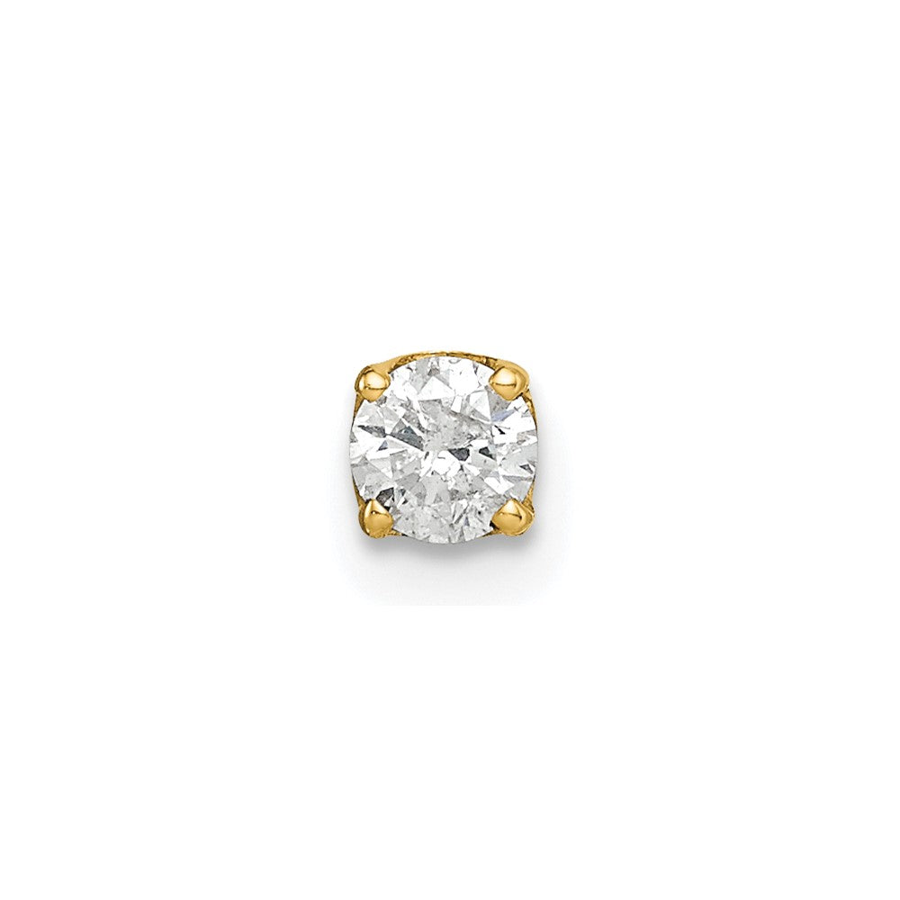 14k 1/5 carat Single Stud AA Diamond Earring, 0.2 ct, 5 x 4 mm