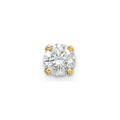 14k 3/8 carat Single Stud AA Diamond Earring, 0.37 ct, 6 x 5 mm