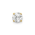 14k 1/2 carat Single Stud AA Diamond Earring, 0.5 ct, 6 x 6 mm