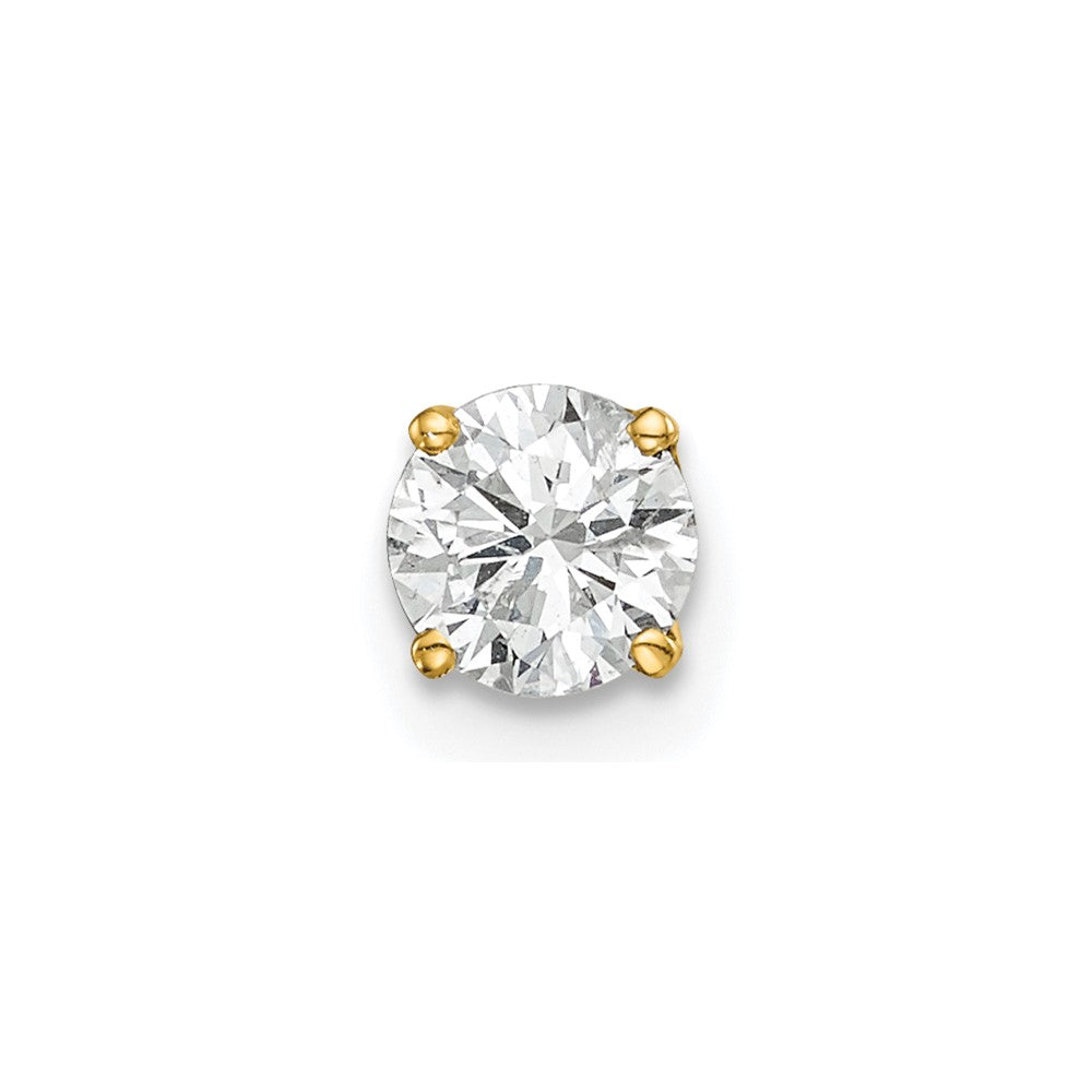14k 1/2 carat Single Stud AA Diamond Earring, 0.5 ct, 6 x 6 mm