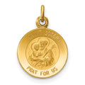 14k Polished and Satin Solid Saint Joseph Medal Round Charm, 17 x 12 mm