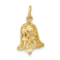 14k 3-D Wedding Bell with Freshwater Cultured Pearl Clapper Charm, 19 x 16 mm