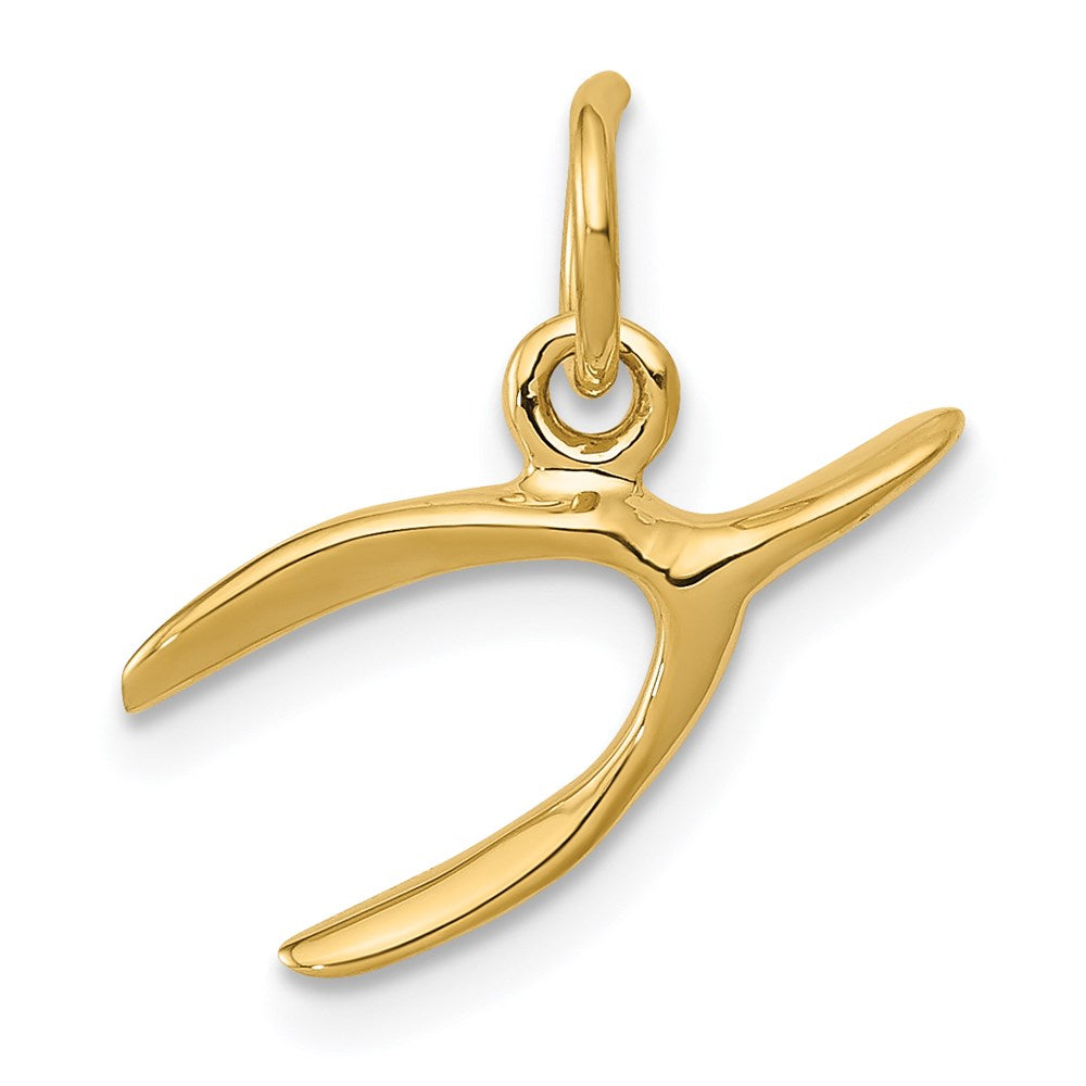 14k Wishbone Charm, 15 x 8 mm
